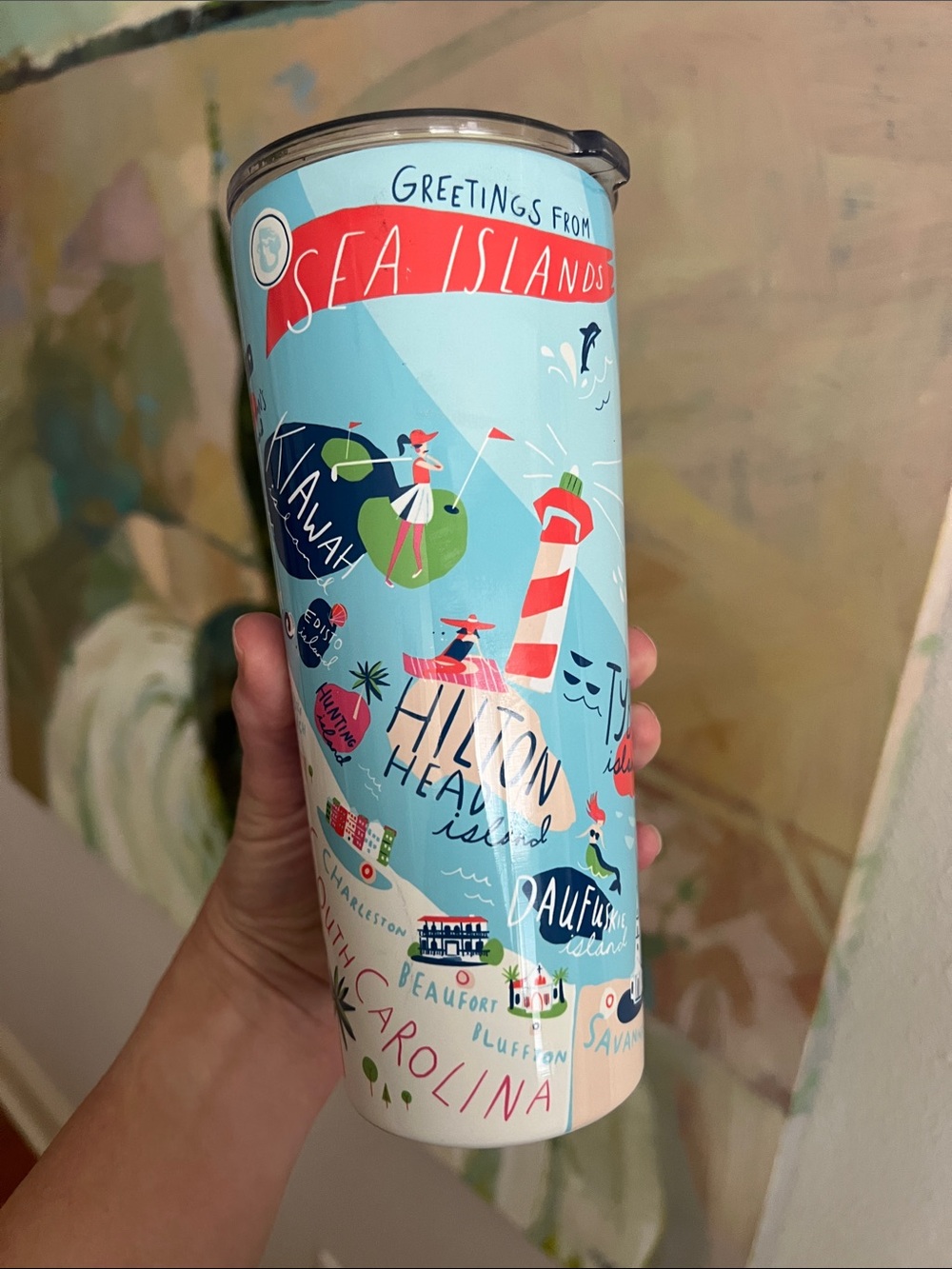 Spartina 449 Greetings from Sea Islands Tumbler Travel Mug Jacksonville Savanah